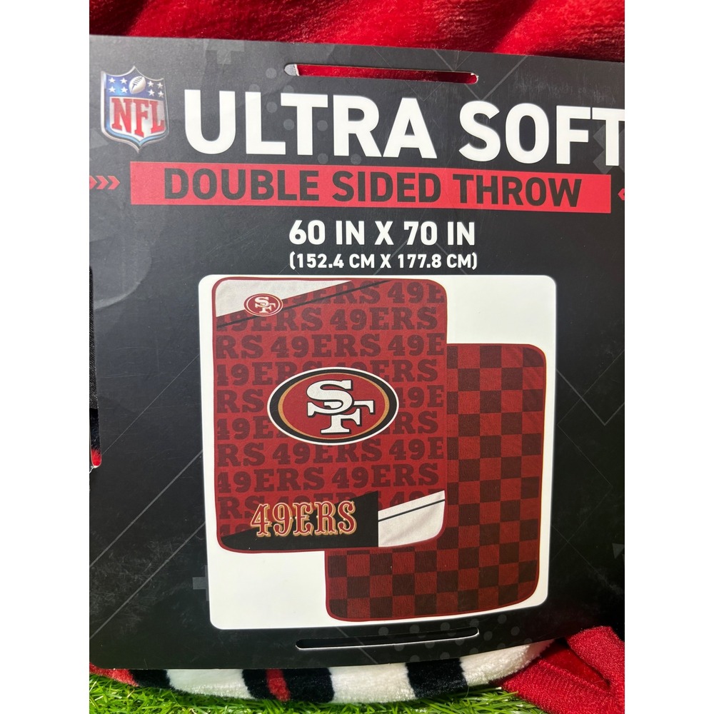 NFL San Francisco 49ers Ultra Soft Double Sided Throw Blanket 60x70 Red Black